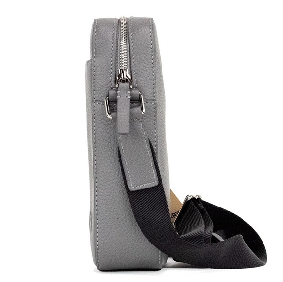 🩶BURBERRY GRAY EMBOSSED LEATHER THORNTON CROSSBODY BAG - Picture 5 of 10